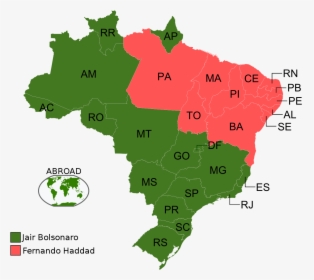 Brazil Election Map 2018, HD Png Download, Transparent PNG
