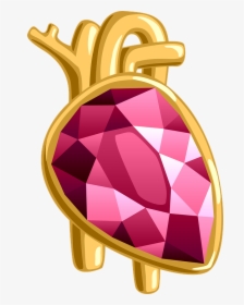 Jewel, Golden, Heart, Anatomical, Ruby, Gems, Gem - Illustration, HD Png Download, Transparent PNG