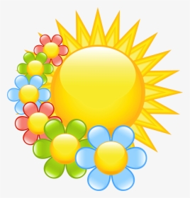 Spring Sun With Flowers Clipart M - Sunshine Cliparts, HD Png Download, Transparent PNG