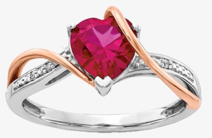Two Tone Ruby Heart Ring - Pre-engagement Ring, HD Png Download, Transparent PNG