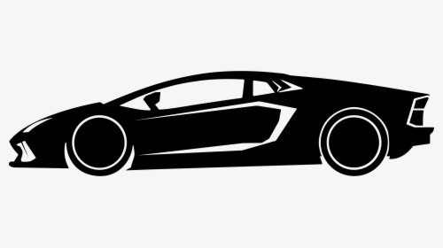 Clipart - Lamborghini Black And White Png, Transparent Png, Transparent PNG