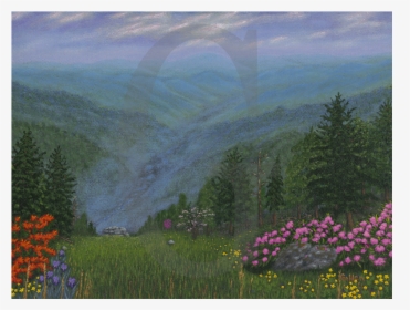 William Lee Golden Painting Smoky Mountain Spring   - Smoky Mountain Spring Paintings, HD Png Download, Transparent PNG