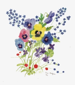 Watercolor Spring Flowers 1986 By Darkrubymoon - Watercolor Spring Scenery Flower, HD Png Download, Transparent PNG