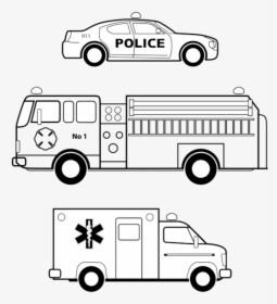 Line Art,angle,compact Car - Fire Truck Line Art, HD Png Download, Transparent PNG
