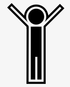 Person Standing With Arms Up - Man Celebrating Logo, HD Png Download, Transparent PNG