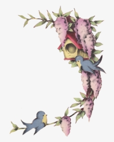 Free Image Little Blue Birds And Wisteria Png Frame - Frame Bird Png, Transparent Png, Transparent PNG