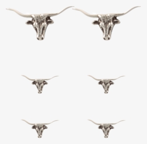 Pinto Ranch Longhorn Silver Cufflinks And Stud Set - Texas Longhorn, HD Png Download, Transparent PNG