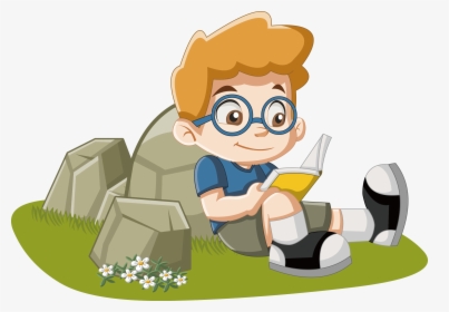 Transparent Children Reading Clipart - Animated Boy Reading Png, Png Download, Transparent PNG