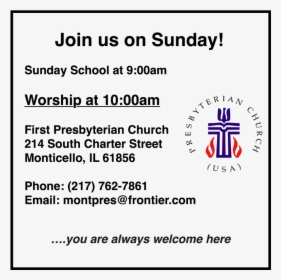 Worship Times & Location - Presbyterian Church, HD Png Download, Transparent PNG