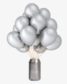 #silver #metal #silvermetalcan #balloons #can #partymetal - Transparent Png White Balloons Transparent Background, Png Download, Transparent PNG