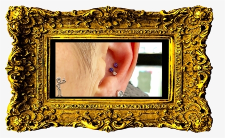 Triple Cartilage Piercing - Victorian Picture Frame Png, Transparent Png, Transparent PNG
