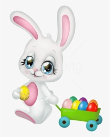 Easter Bunny Hare Rabbit Clip Art Portable Network - Cute Bunny Easter Clip Art, HD Png Download, Transparent PNG