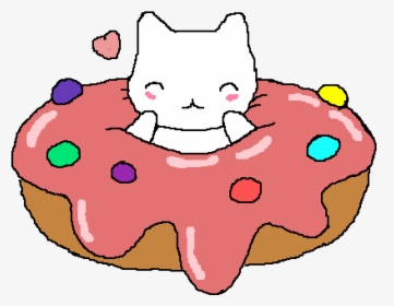 Cat In A Donut - Donut Cat Clipart, HD Png Download, Transparent PNG