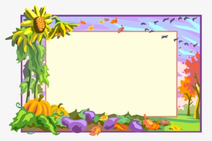Vector Illustration Of Fall Or Autumn Harvest Frame - Autumn Harvest Frame, HD Png Download, Transparent PNG