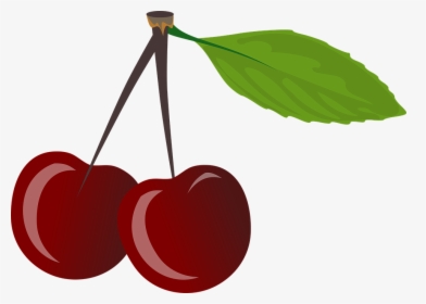 Brace, Cherries, Cherry, Food, Leaf, Pair, Red, Ripe - Clip Art Cherries, HD Png Download, Transparent PNG