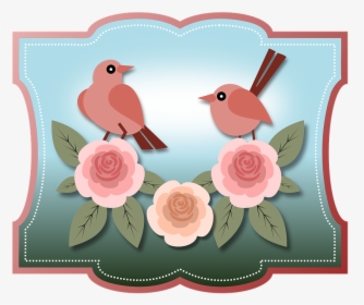 Aves, Pájaros, Animales, Rosas, Flores, Floral, Vintage - Vintage Clip Art Birds And Flowers, HD Png Download, Transparent PNG