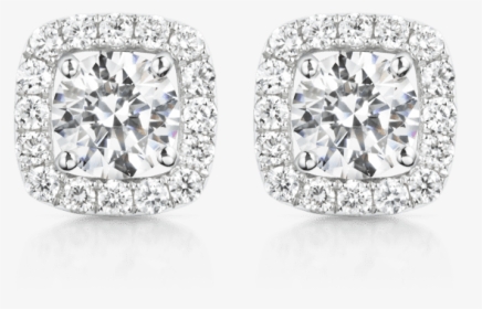 Square Diamond Halo Earrings, HD Png Download, Transparent PNG