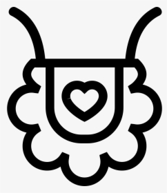 Baby Bib Outline With Heart Shape - Flower Icon, HD Png Download, Transparent PNG