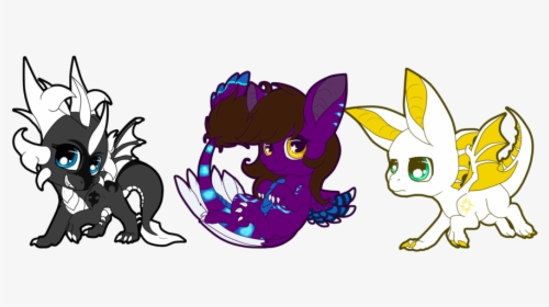Cute Chibi Dragon Set - Cute Cartoon Chibi Dragon, HD Png Download, Transparent PNG