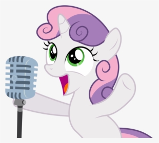 Cartoon Microphone Png -singing Vector Mic - Sweetie Belle Singing, Transparent Png, Transparent PNG