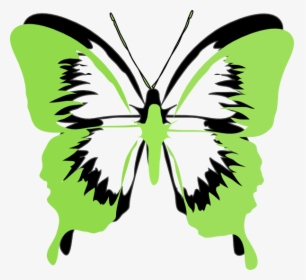 Green Black Butterfly Svg Clip Arts - Black And White Butterfly Wings, HD Png Download, Transparent PNG