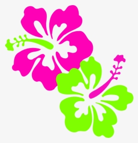 Download Hibiscus Pink Lime Green Clip Art At - Flower Corel Draw Designs, HD Png Download, Transparent PNG