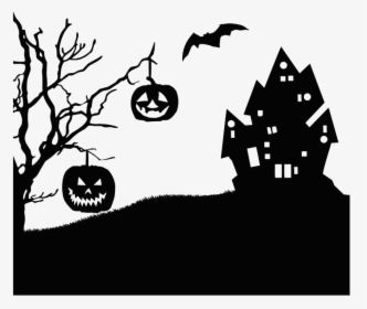 Halloween Silhouette Tree Png Clipart - Halloween Clipart Silhouette, Transparent Png, Transparent PNG