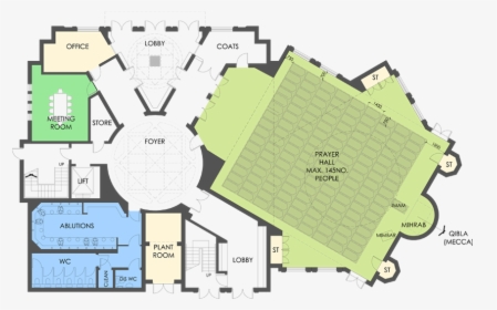 Layout Mosque Floor Plan, HD Png Download, Transparent PNG