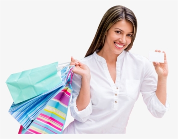 1dsp 20160224 Sh005 - Woman Shopping With Credit Card, HD Png Download, Transparent PNG