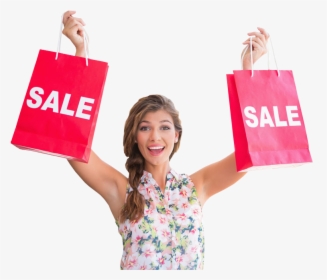 Women Bag Clipart Happy Shopper - Woman With Shopping Bags Png, Transparent Png, Transparent PNG