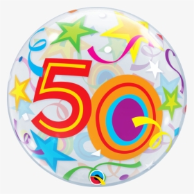 Bubble 50th Birthday Brilliant Stars Balloon, HD Png Download, Transparent PNG