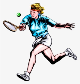 Vector Illustration Of Tennis Player Hits The Ball - Sports Players Vector Png, Transparent Png, Transparent PNG