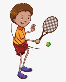 Tennis Player Drawing Illustration - Boy Sketch Simple, HD Png Download, Transparent PNG