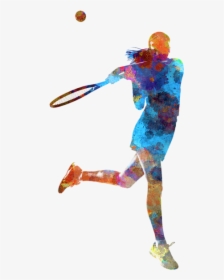 Tennis Art Girl Serve, HD Png Download, Transparent PNG