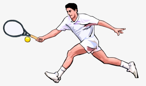 Vector Illustration Of Tennis Player With Racket Or - Soft Tennis, HD Png Download, Transparent PNG
