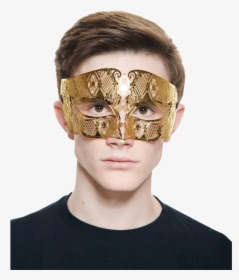 Gold Filigree Masquerade Mask - Masque, HD Png Download, Transparent PNG