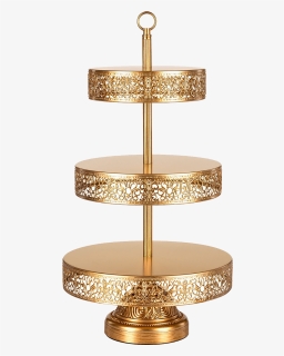 Gold Filigree Tiered Dessert Stand - 3 Tier Gold Cupcake Stand, HD Png Download, Transparent PNG