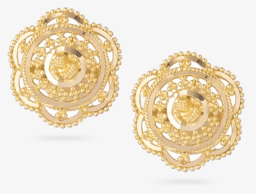 22 Carat Gold Filigree Stud Earrings - Earrings, HD Png Download, Transparent PNG
