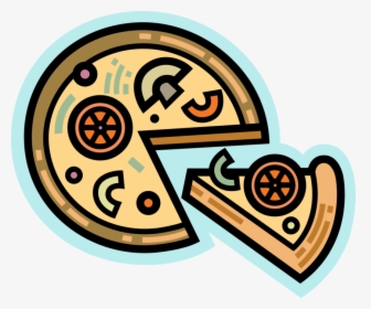 Vector Illustration Of Flatbread Pizza Topped With - Circle, HD Png Download, Transparent PNG
