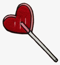 #lollipop #patch #heart #sucker #red #aesthetic #cute - Heart, HD Png Download, Transparent PNG