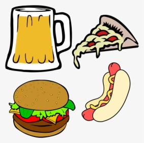 Burger Vector Beer - Pizza Cartoon Transparent Background, HD Png Download, Transparent PNG