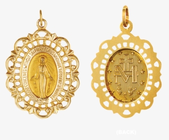 14k Gold Oval Miraculous Medallion In Filigree Frame - Earrings, HD Png Download, Transparent PNG