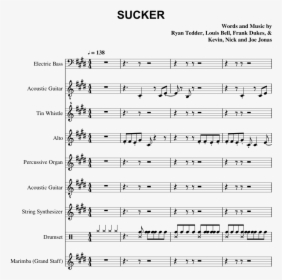 Sucker Jonas Brothers Sheet Music, HD Png Download, Transparent PNG