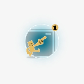 A Yellow Cartoon Man Pointing To A Login Button In - Illustration, HD Png Download, Transparent PNG