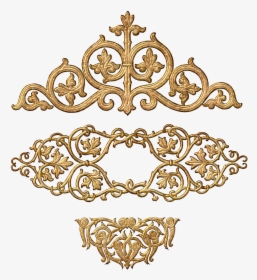 Gold Baroque Ornament Png, Transparent Png, Transparent PNG