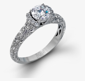 Engagement Rings With Scrollwork Zr1051 Engagement - Italian Scroll Engagement Rings, HD Png Download, Transparent PNG