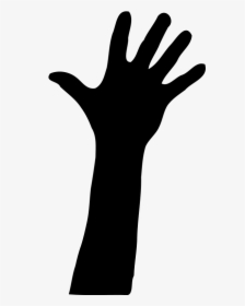Raised Hand In Silhouette - Clipart Hand Transparent Background, HD Png Download, Transparent PNG