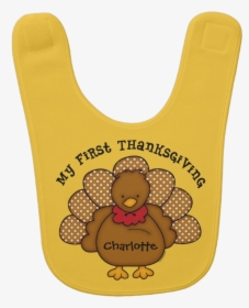 First Thanksgiving Personalized Baby Bib - Cartoon, HD Png Download, Transparent PNG