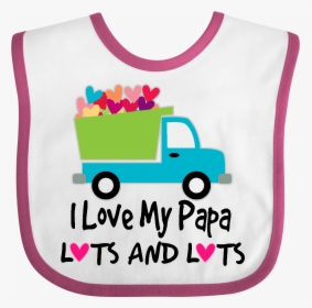 I Love My Papa Grandchild Baby Bib White And Raspberry - Love Auntie, HD Png Download, Transparent PNG