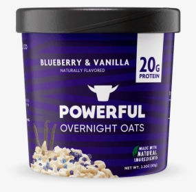 Blueberry Vanilla Protein Oats - Powerful Overnight Oats, HD Png Download, Transparent PNG